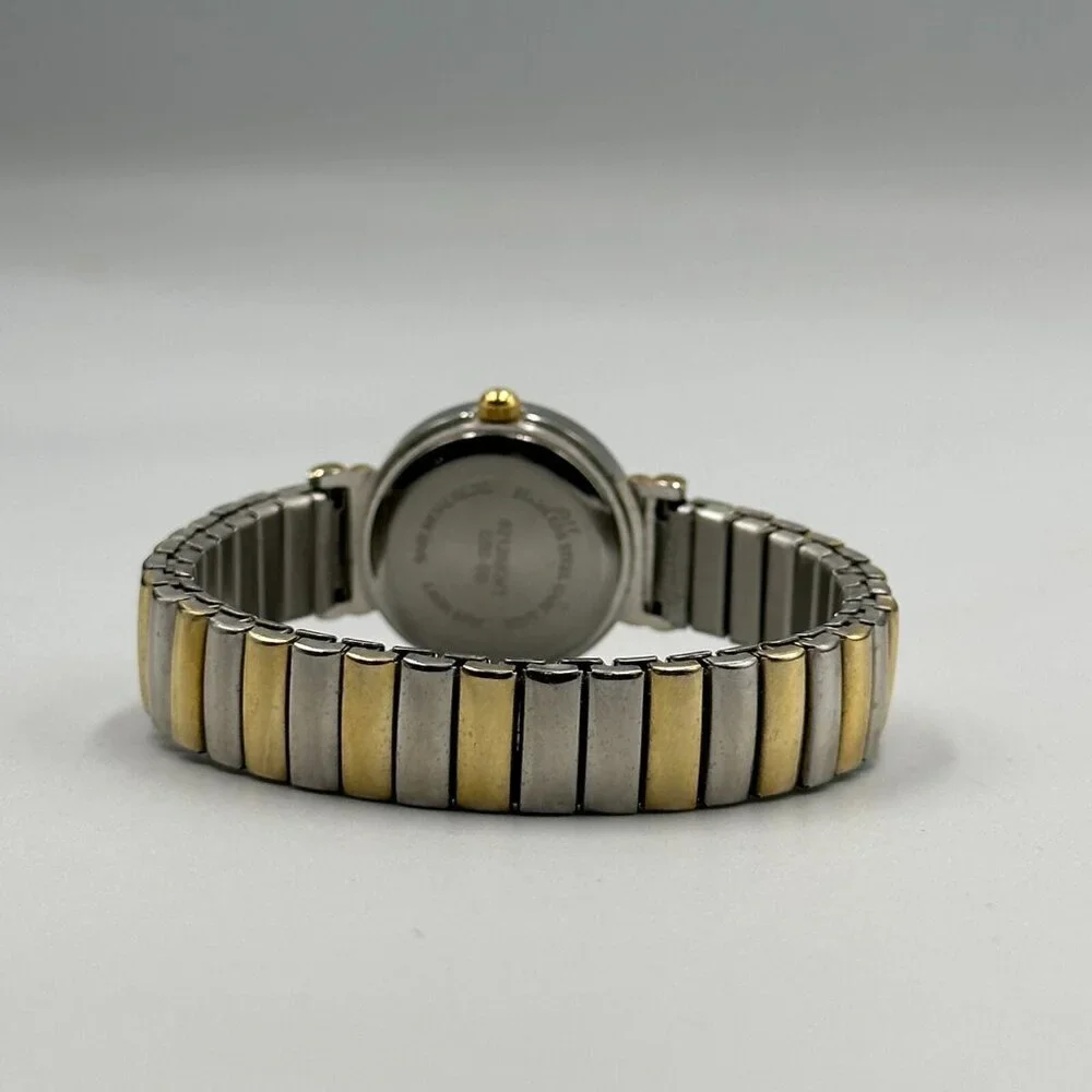 3/$30 Two Tone Watch Women Gold Silver Easy Read Dial Stretch Band New Battery